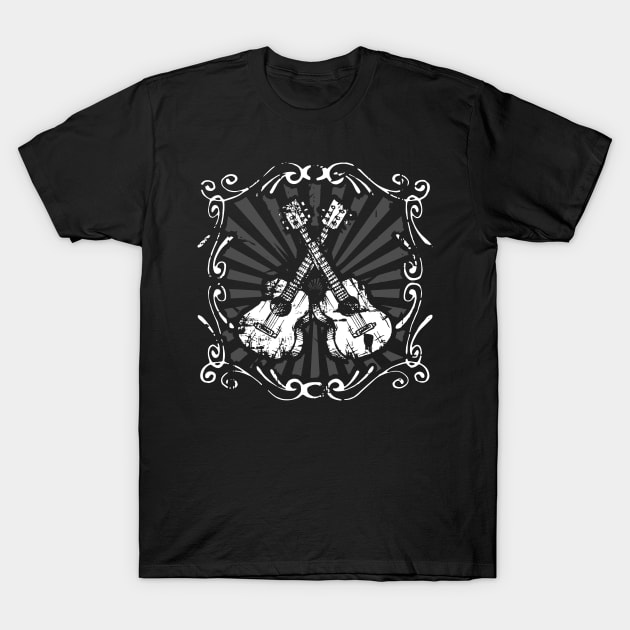 Crossed Guitars T-Shirt by Laughin' Bones